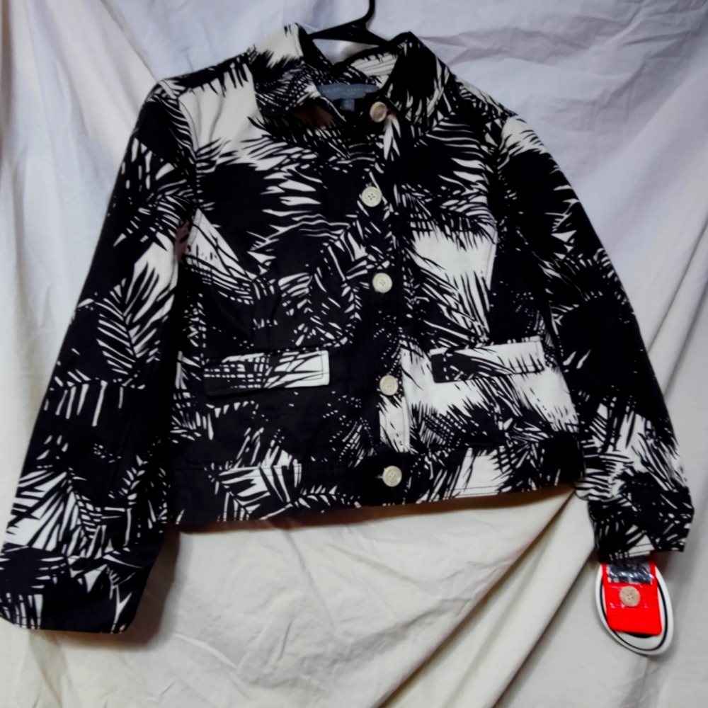 NWT Proenza Schouler for Target 2006 cropped black and white palm print jacket